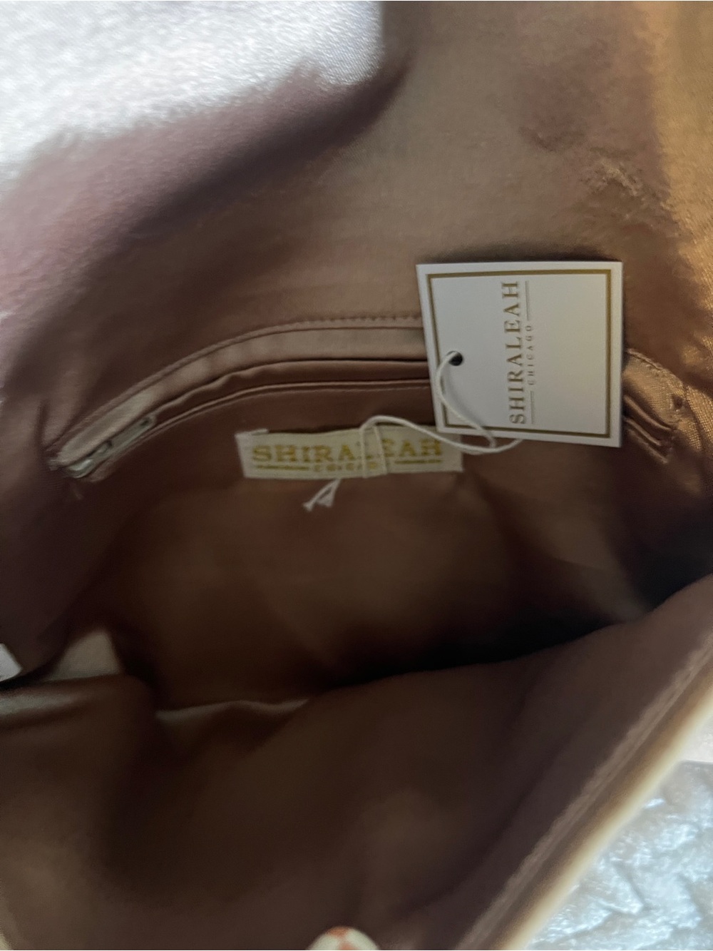 Shiraleah Chicago Camel Velvet Floral Clutch NWT - Picture 7 of 16